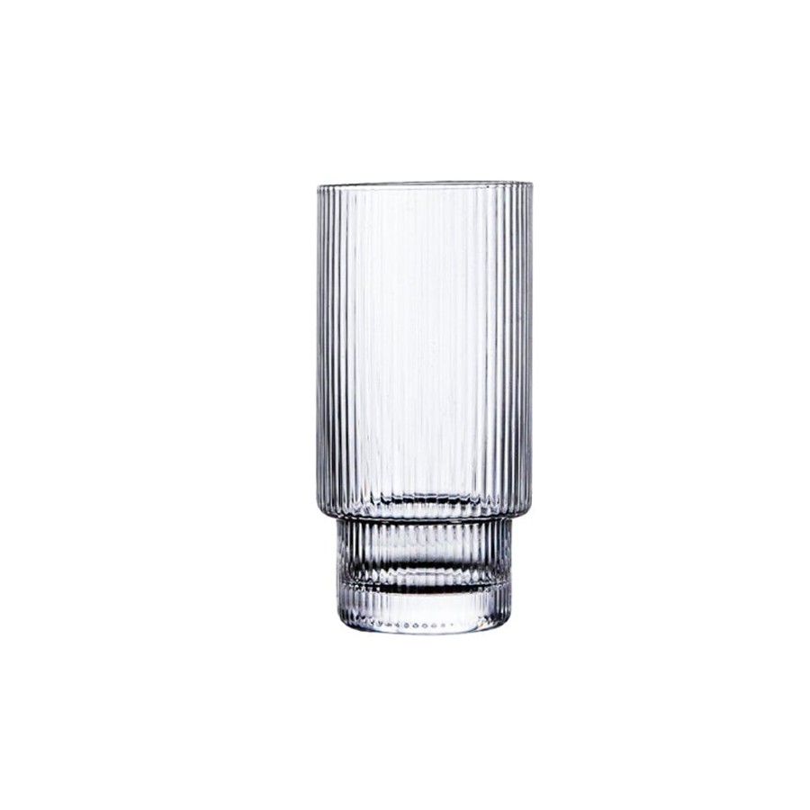 Drinkware Tea + Linen | Ribbed Drinking Glass