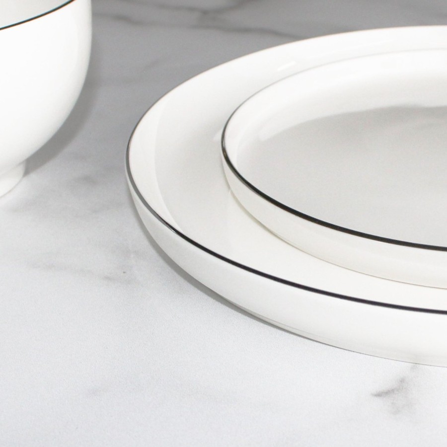 Dinnerware Tea + Linen | Cameron Black Rim Dinnerware