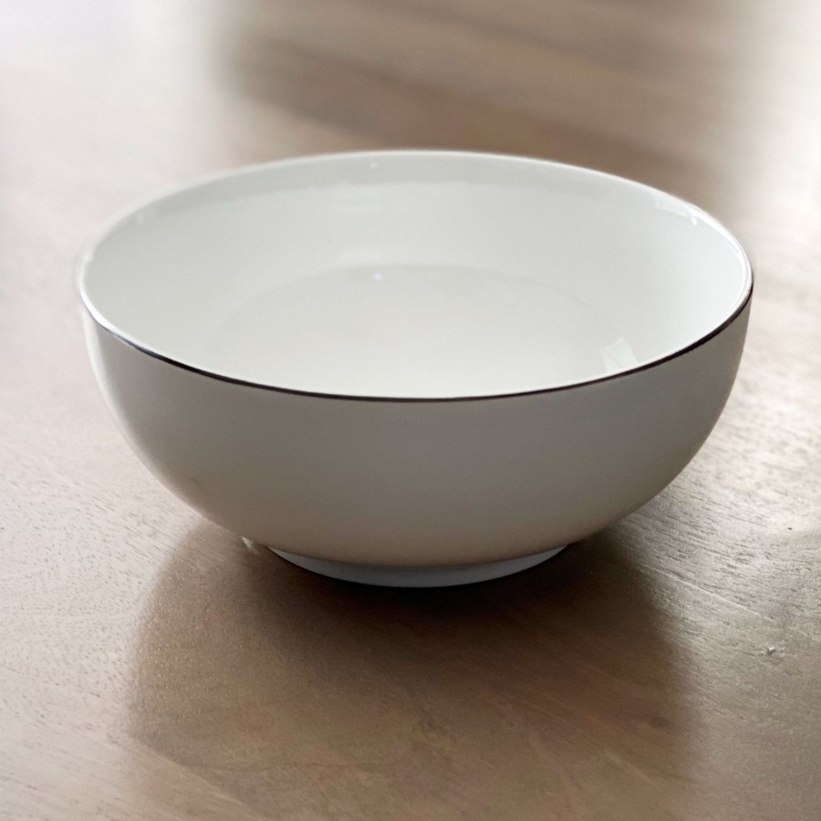 Dinnerware Tea + Linen | Cameron Black Rim Serving Bowl