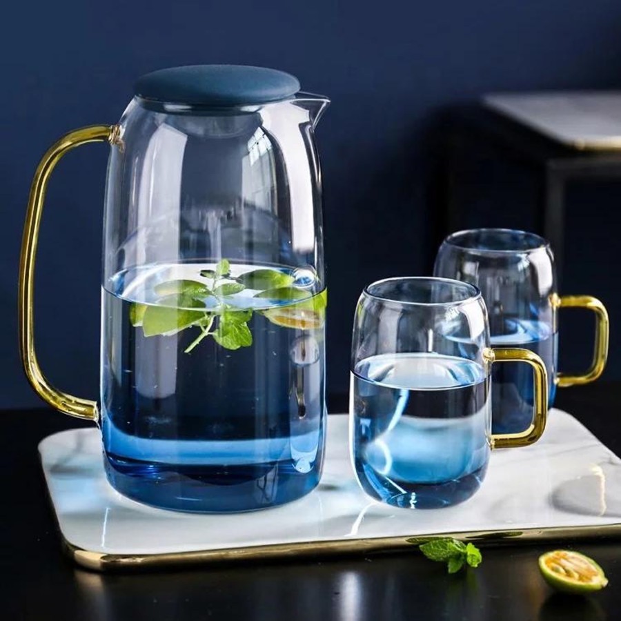 Serveware Tea + Linen | Blue Ombre Pitcher And Cups