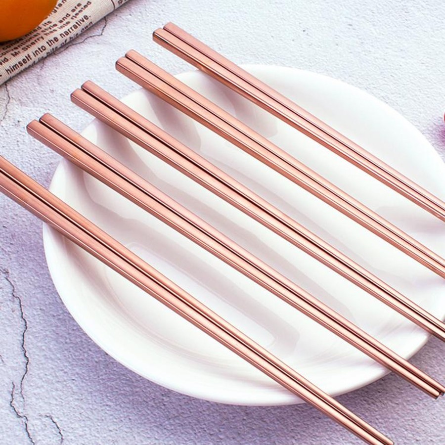 Flatware Tea + Linen | Annie Rose Gold Chopsticks - Set Of 4