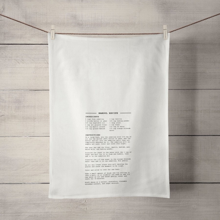 Tea Towels My Tea Towel | Mamoul Recipe Linen Tea Towel