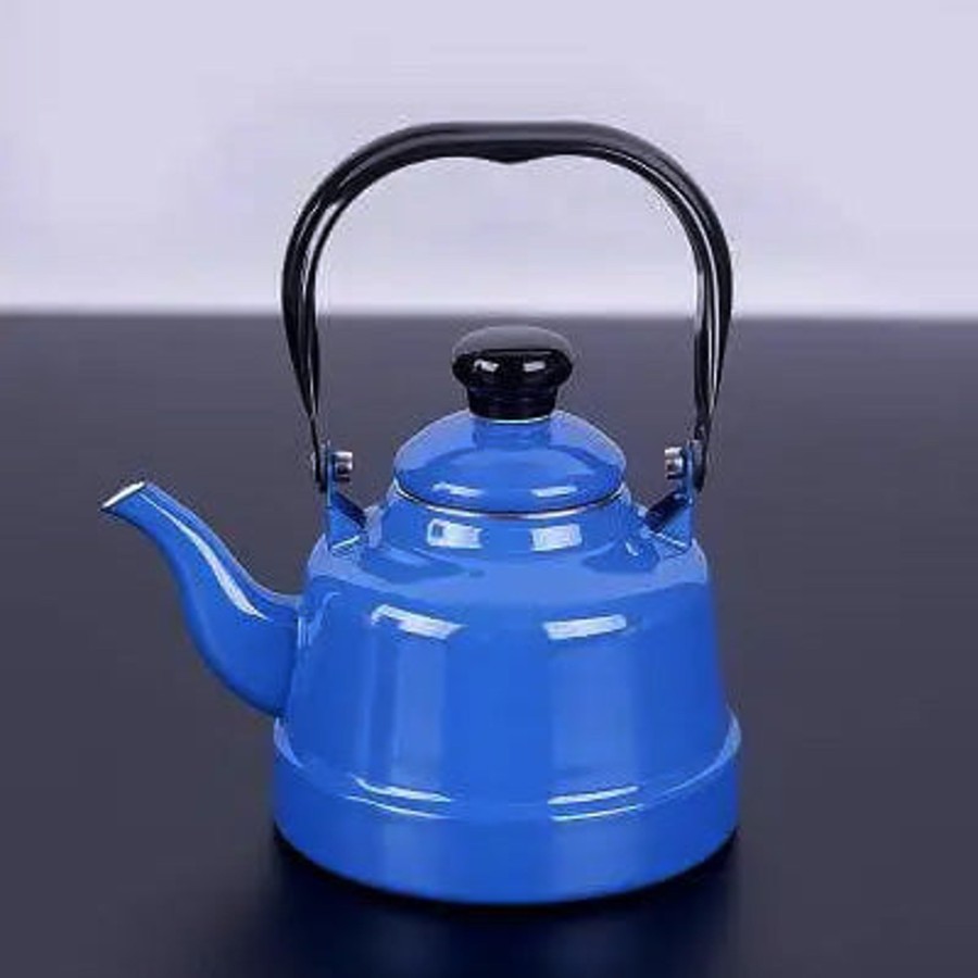 Drinkware Tea + Linen | Retro Blue Enamel Tea Pot