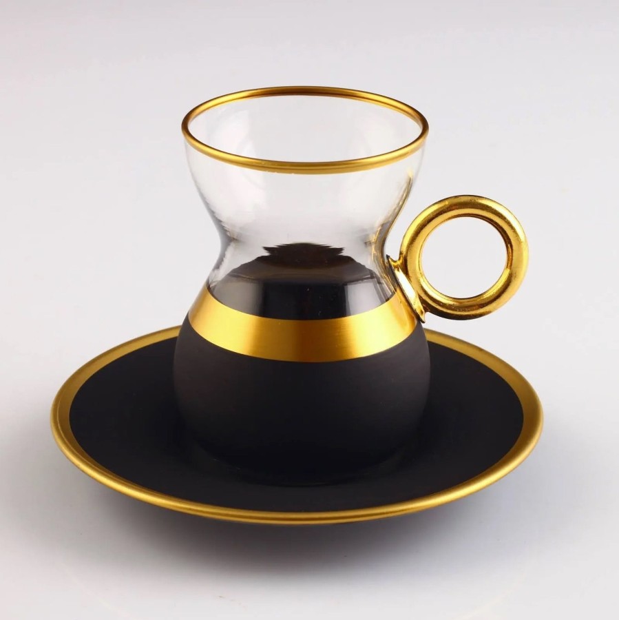 Drinkware Tea + Linen | Black Vegan Dyed Tea Cup Set