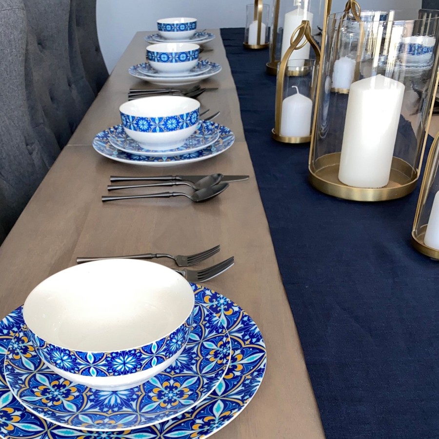 Dinnerware Tea + Linen | Azul Bone China Dinnerware Set