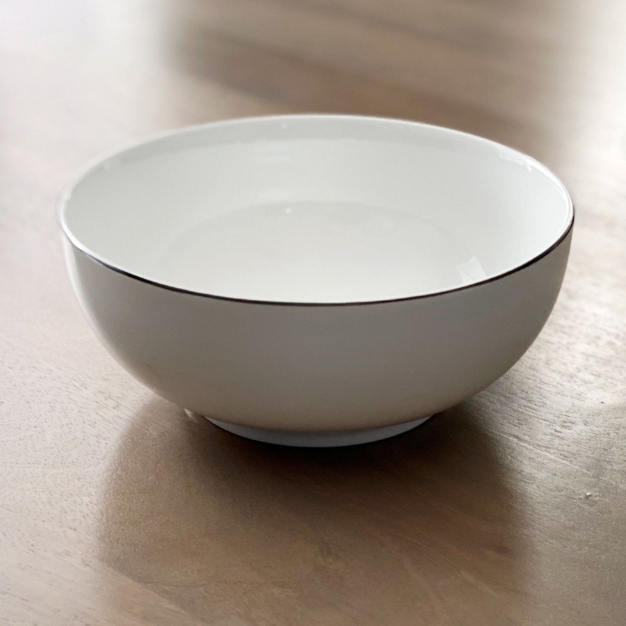 Serveware Tea + Linen | Cameron Black Rim Serving Bowl