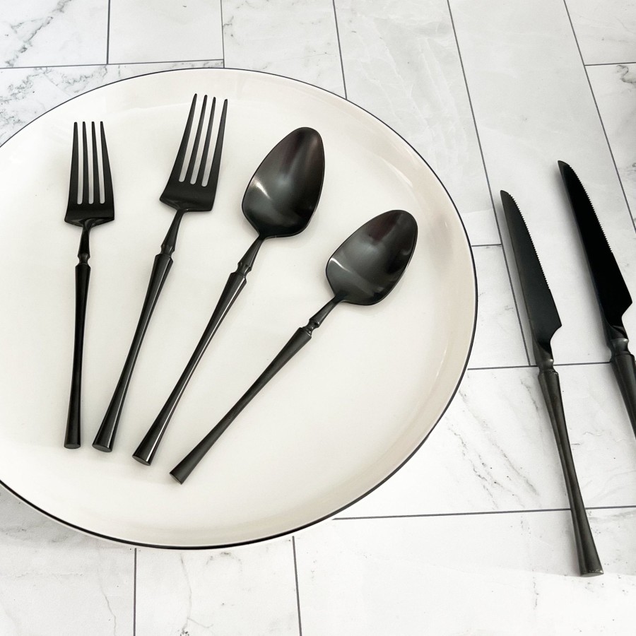 Flatware Tea + Linen | Laurel Flatware Set - Black