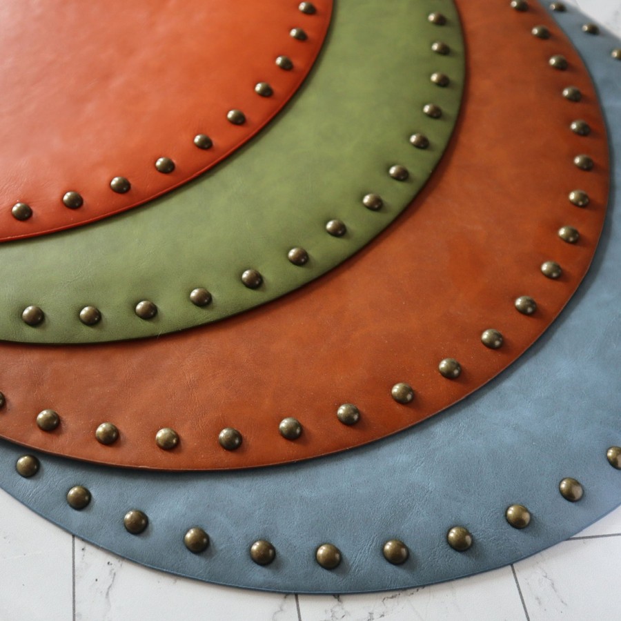 Table Linens Tea + Linen | Studded Leather Placemats - Set Of 4