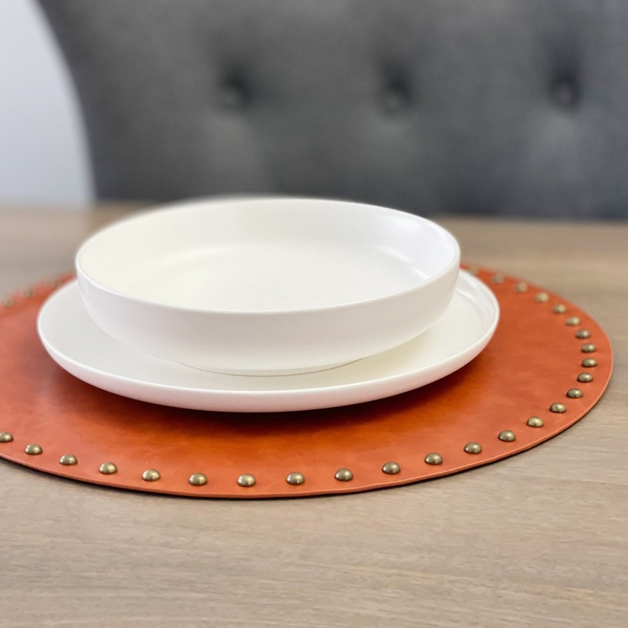 Table Linens Tea + Linen | Studded Leather Placemats - Set Of 4