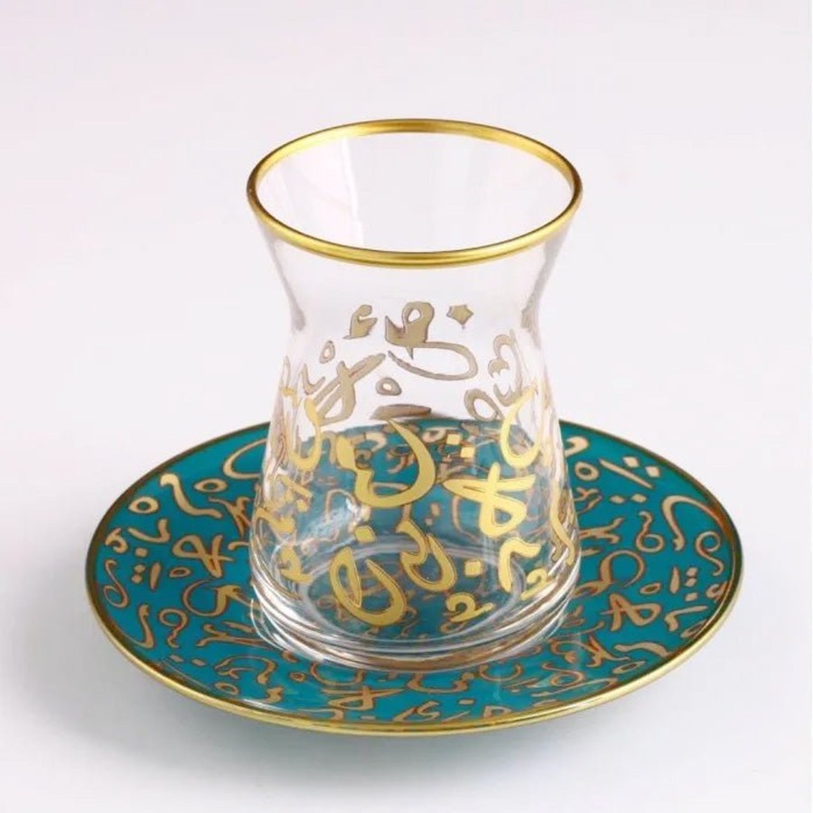 Drinkware Tea + Linen | Arabic Calligraphy Cup And Saucer Set