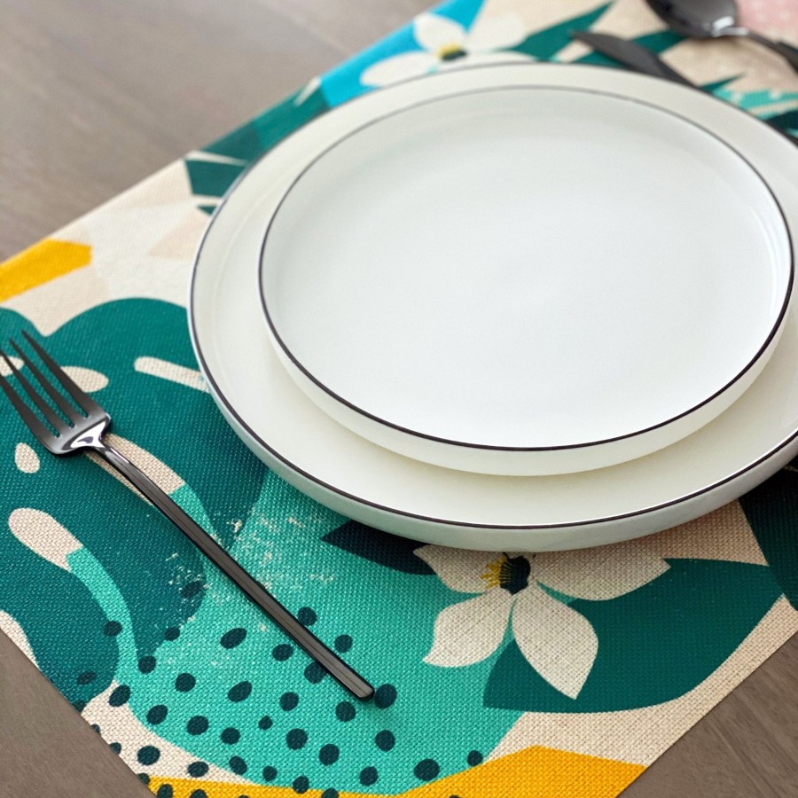 Table Linens Tea + Linen | Monstera Summer Placemat