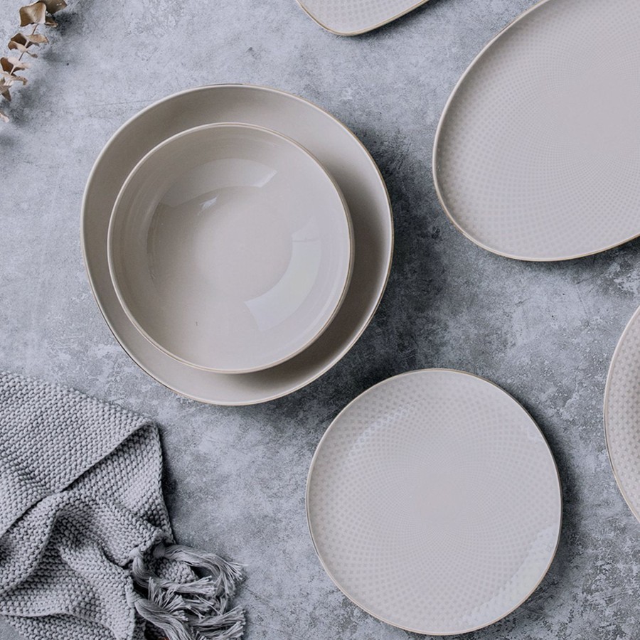 Dinnerware Tea + Linen | Camille Bone China Dinnerware Set - French Gray