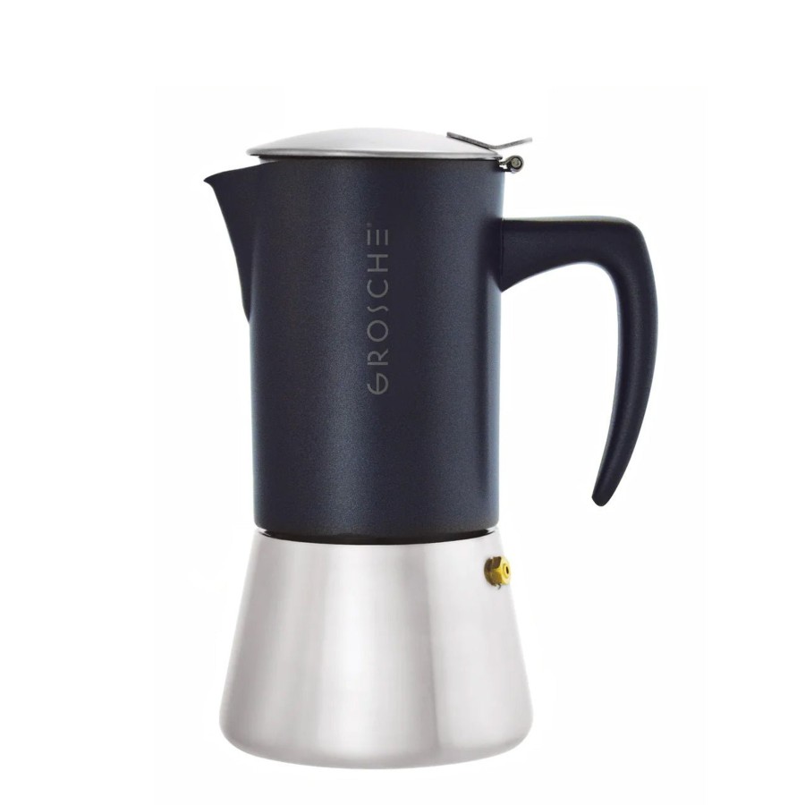 Drinkware Tea + Linen | Milano Steel Stovetop Espresso Maker, Black