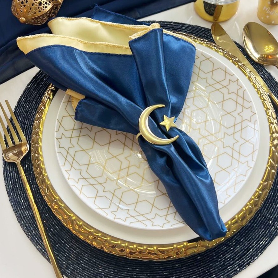 Table Linens Tea + Linen | Crescent Moon And Star Napkin Rings