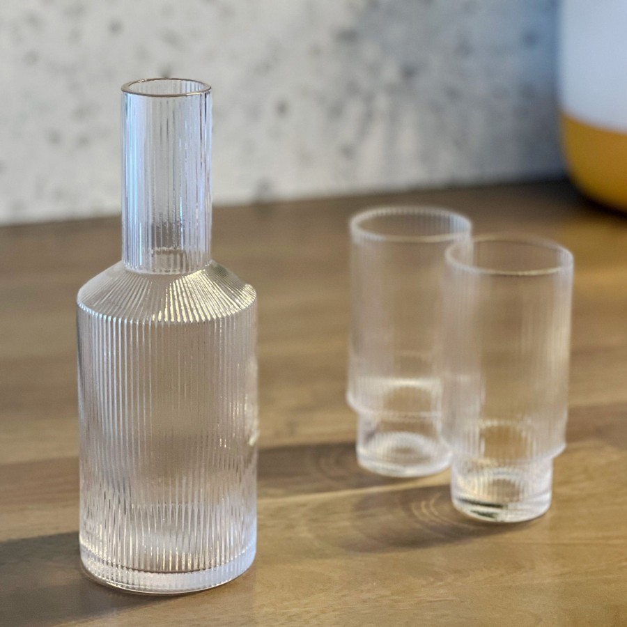 Drinkware Tea + Linen | Ribbed Carafe And Cups Set