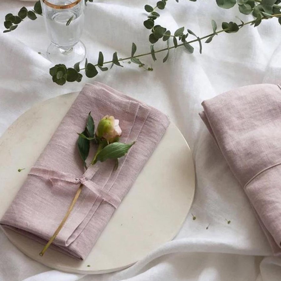 Table Linens Tea + Linen | Pink Cotton Napkin - Set Of 4