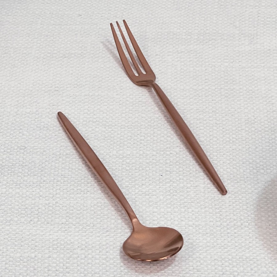 Flatware Tea + Linen | Annie Rose Gold Dessert Flatware