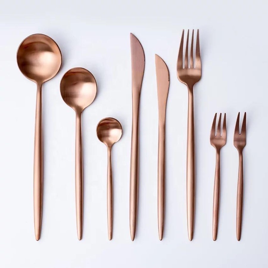 Flatware Tea + Linen | Annie Rose Gold Dessert Flatware